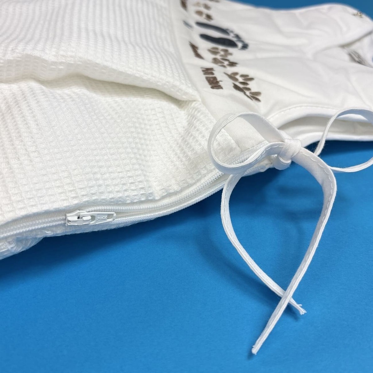 Śpiworek do spania dla niemowlaka błękitny 85cm Stópki, Poyet | Dadum