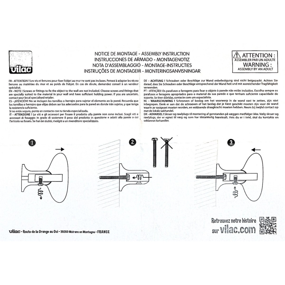 Vilac Wieszaki na ścianę 2 sztuki Sówka dla dzieci | Dadum