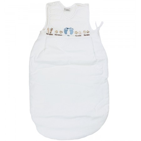 Śpiworek do spania dla niemowlaka błękitny 85cm Stópki, Poyet | Dadum