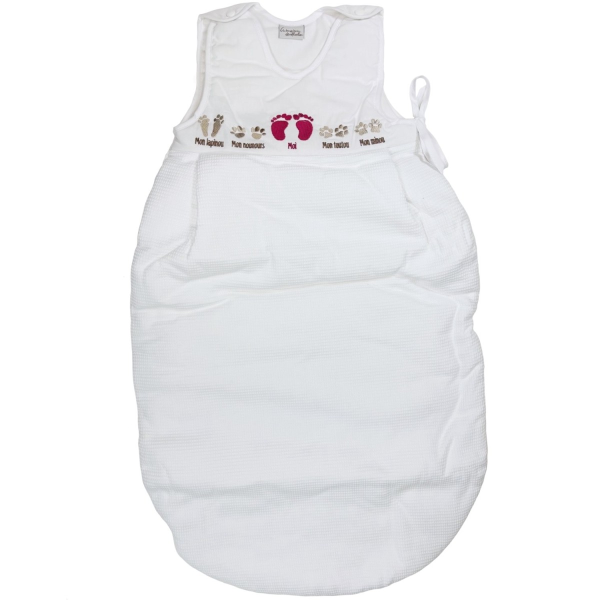 Śpiworek do spania dla niemowlaka różowy 85cm Stópki, Poyet | Dadum