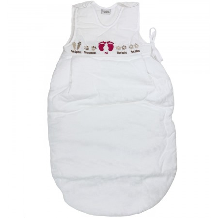 Śpiworek do spania dla niemowlaka różowy 85cm Stópki, Poyet | Dadum