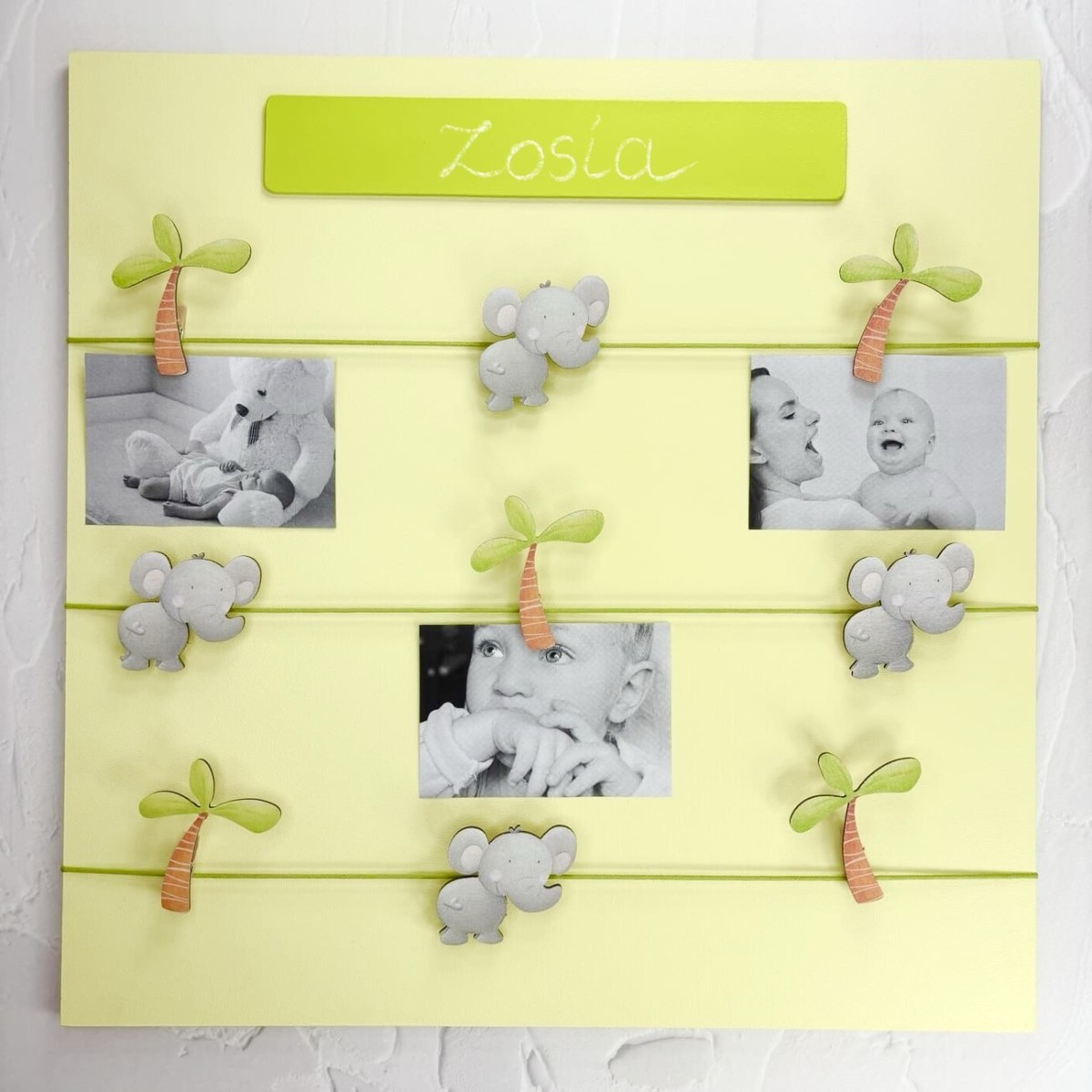 Ramka na zdjęcia z imieniem dziecka Słonik