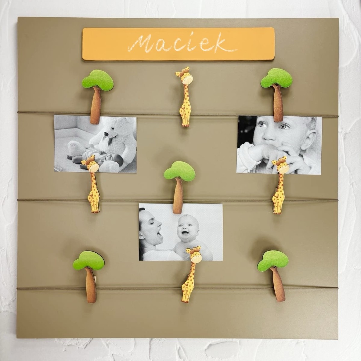 Ramka na zdjęcia z imieniem dziecka Żyrafa