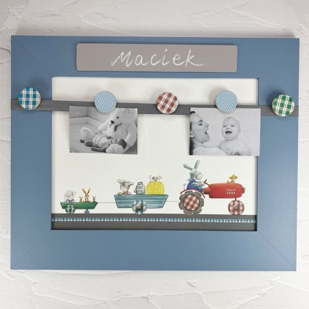 Ramka na zdjęcia z imieniem dziecka Osiołek