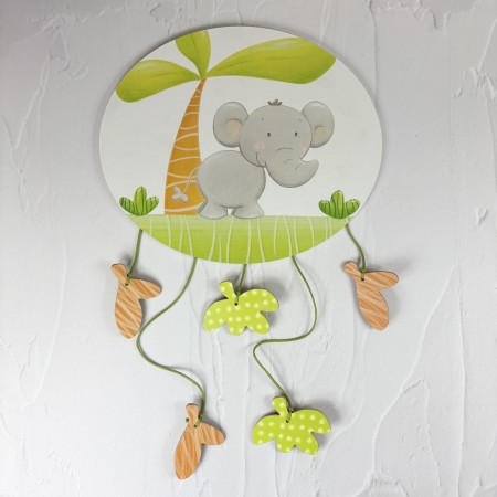 Tabliczka z zawieszkami na zdjęcia dziecka Słonik