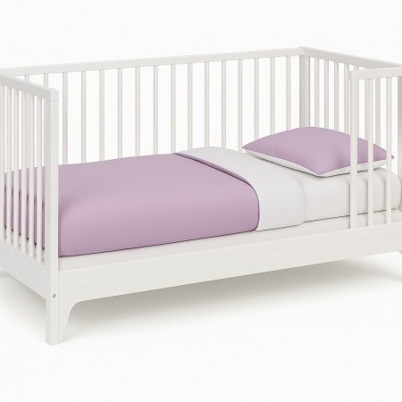 Poszwa na kołdrę i poszewka dla dzieci 100x140 cm biało-liliowe