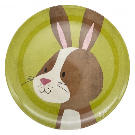 Talerz dla dzieci Zajączek zielony 18cm
