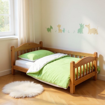 Poszwa na kołdrę i poszewka dla dzieci 100x140 cm zielono-białe