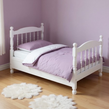 Poszwa na kołdrę i poszewka dla dzieci 100x140 cm biało-liliowe