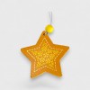 Gwiazda ciemnożółta, świąteczna zawieszka drewniana | Dadum