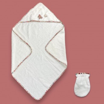 Ręcznik z kapturkiem 75x80cm Kwiaty, Trousselier - V401 98