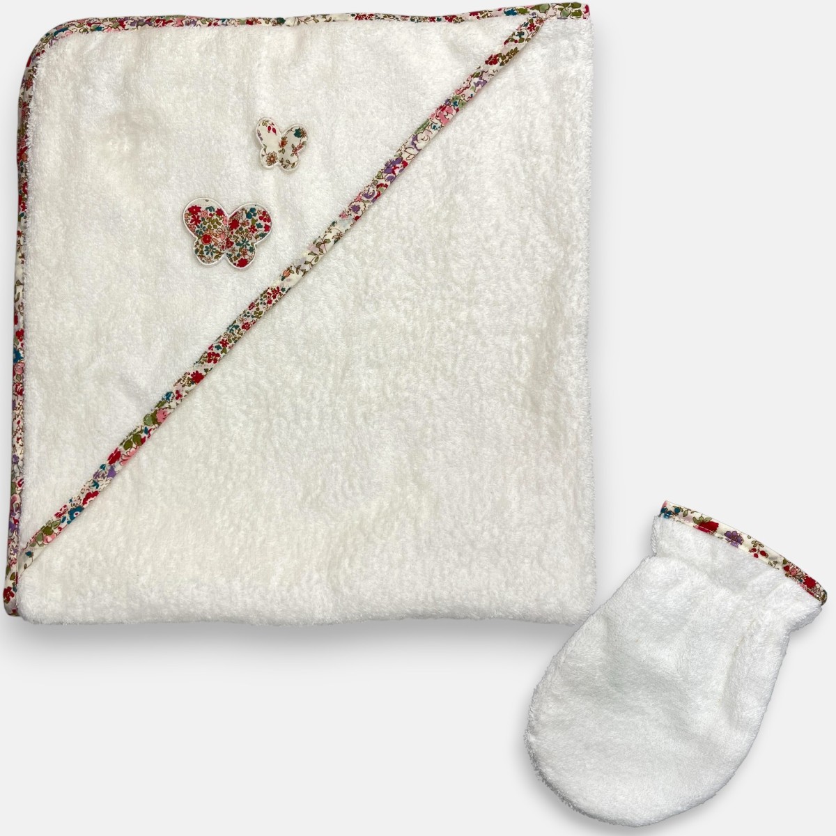 Ręcznik z kapturkiem 75x80cm Kwiaty, Trousselier - V401 98