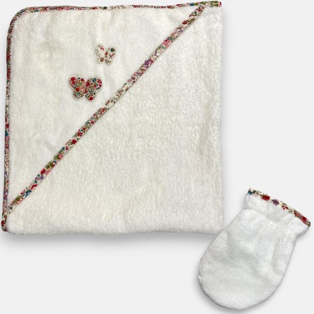 Ręcznik z kapturkiem 75x80cm Kwiaty, Trousselier - V401 98