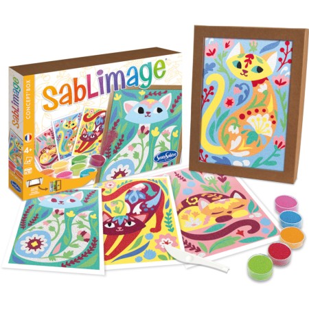 SentoSphere Sablimage Romantyczne Koty 4 obrazki piaskowe