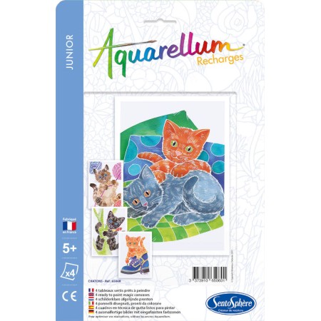 SentoSphere Kotki 4 plansze do malowania Aquarellum Junior | Dadum