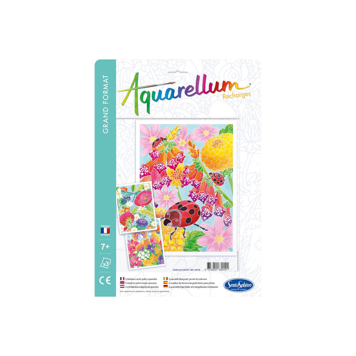 Aquarellum Kwiaty 3 plansze zapasowe malowanie, SentoSphere | Dadum