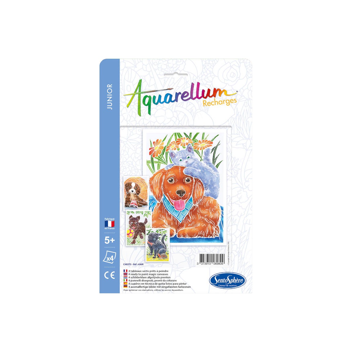 SentoSphere Pieski plansze zapasowe Aquarellum Junior bez farb | Dadum