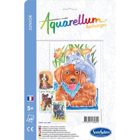 SentoSphere Pieski plansze zapasowe Aquarellum Junior bez farb | Dadum