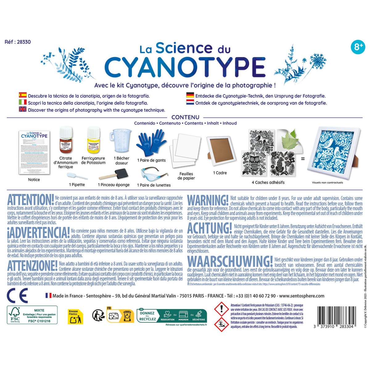SentoSphere Zestaw do nauki techniki cyjanotypii +8 | Dadum