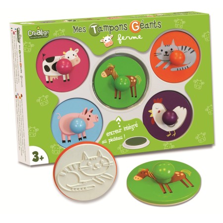 OUTLET Zestaw kreatywny stempelki gigantyczne Farma, Crea Lign'