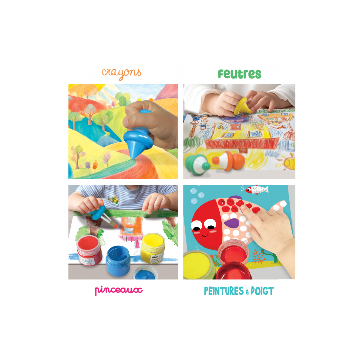 Duży zestaw artystyczny dla rocznego dziecka - kredki, flamastry, farby i pędzle, Crea Lign'