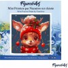Świąteczne malowanie po numerach - Uroczy renifer - 20 x 20 cm z ramką