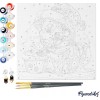 Świąteczne malowanie po numerach - Szczeniak z szalikiem - 20 x 20 cm z ramką