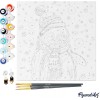 Świąteczne malowanie po numerach - Pingwin - 20 x 20 cm z ramką