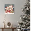 Mini obraz do malowania po numerach 20 x 20 cm z ramką Sowy Święty Mikołaj czyta