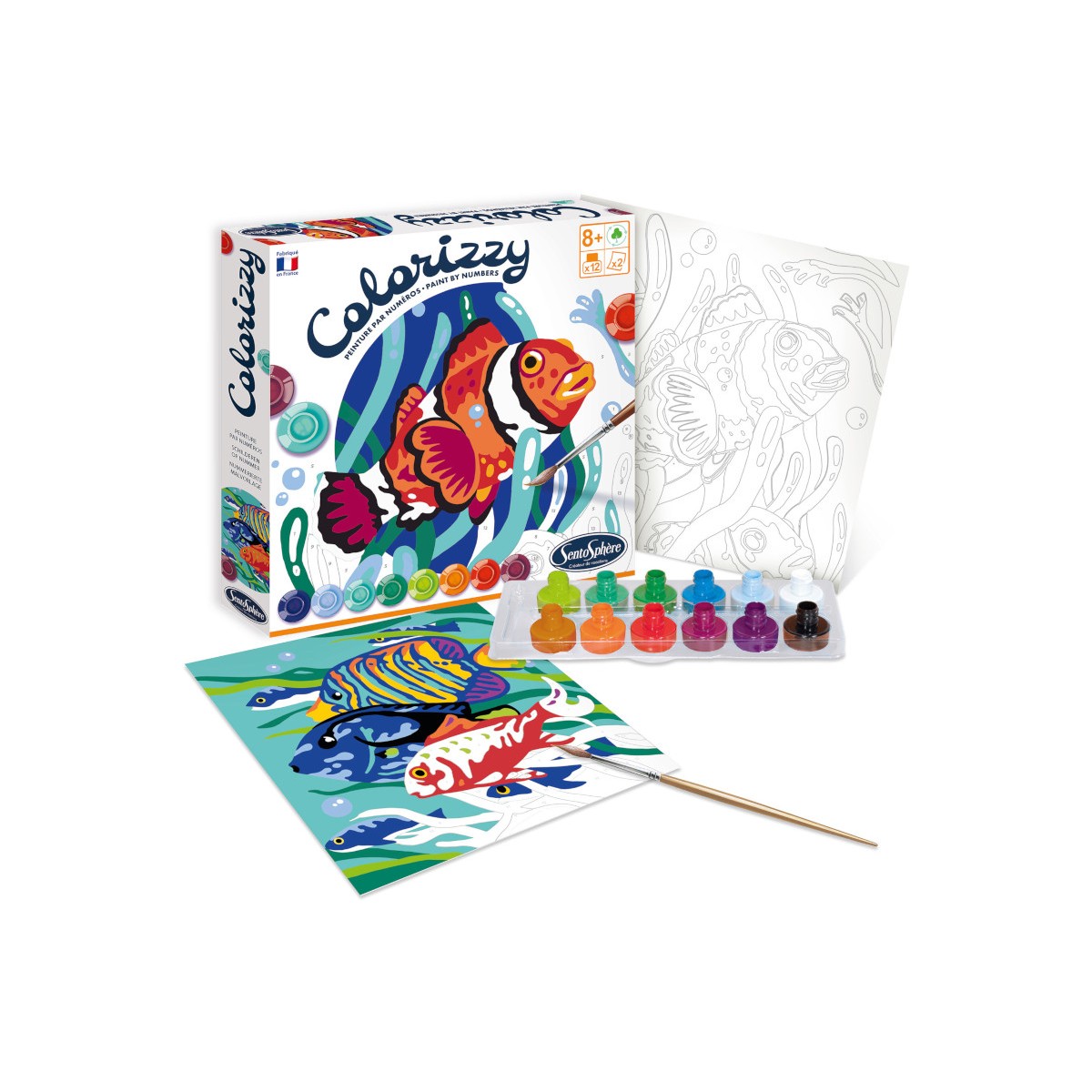 Malowanie po numerach "Ryby" 2 obrazy dla dzieci +8 - Colorizzy SentoSphere