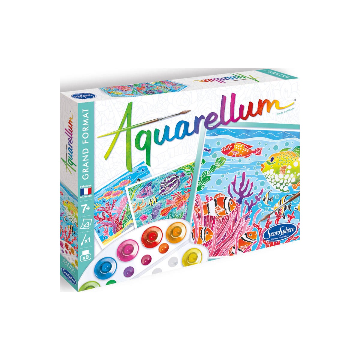 Głębiny Morskie 3 obrazy do malowania i farby Aquarellum, SentoSphere | Dadum