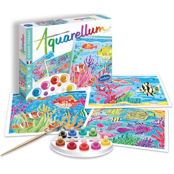 Głębiny Morskie 3 obrazy do malowania i farby Aquarellum, SentoSphere | Dadum