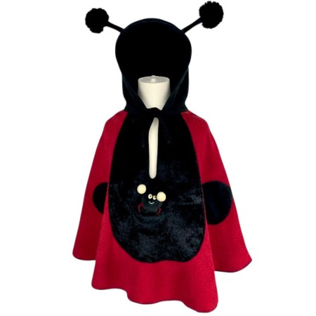 Strój biedronki na bal przebierańców dla 2-latka ponczo z kapturkiem