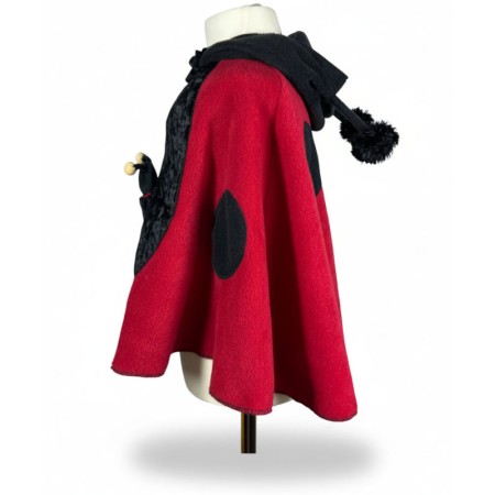 Strój biedronki na bal przebierańców dla 2-latka ponczo z kapturkiem