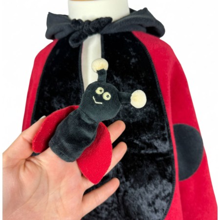 Strój biedronki na bal przebierańców dla 2-latka ponczo z kapturkiem