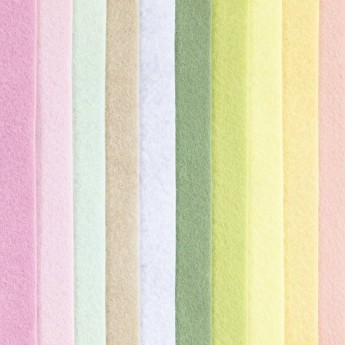 Filc dekoracyjny A4 2 mm – 10 arkuszy, kolory pastelowe, 100% poliester