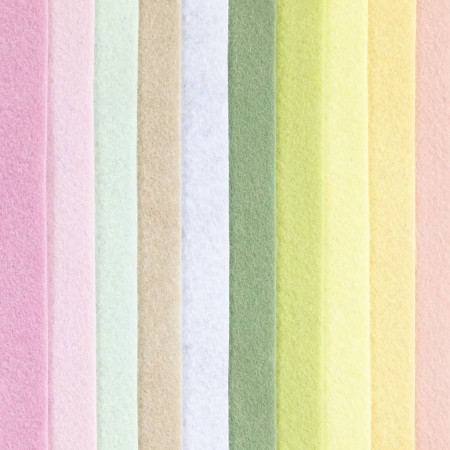 Filc dekoracyjny A4 2 mm – 10 arkuszy, kolory pastelowe, 100% poliester