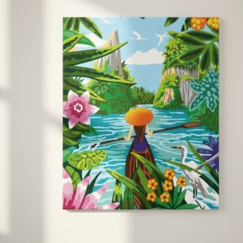 Malowanie po numerach "Laguna w Tajlandii" dla początkujących 25x32,5cm