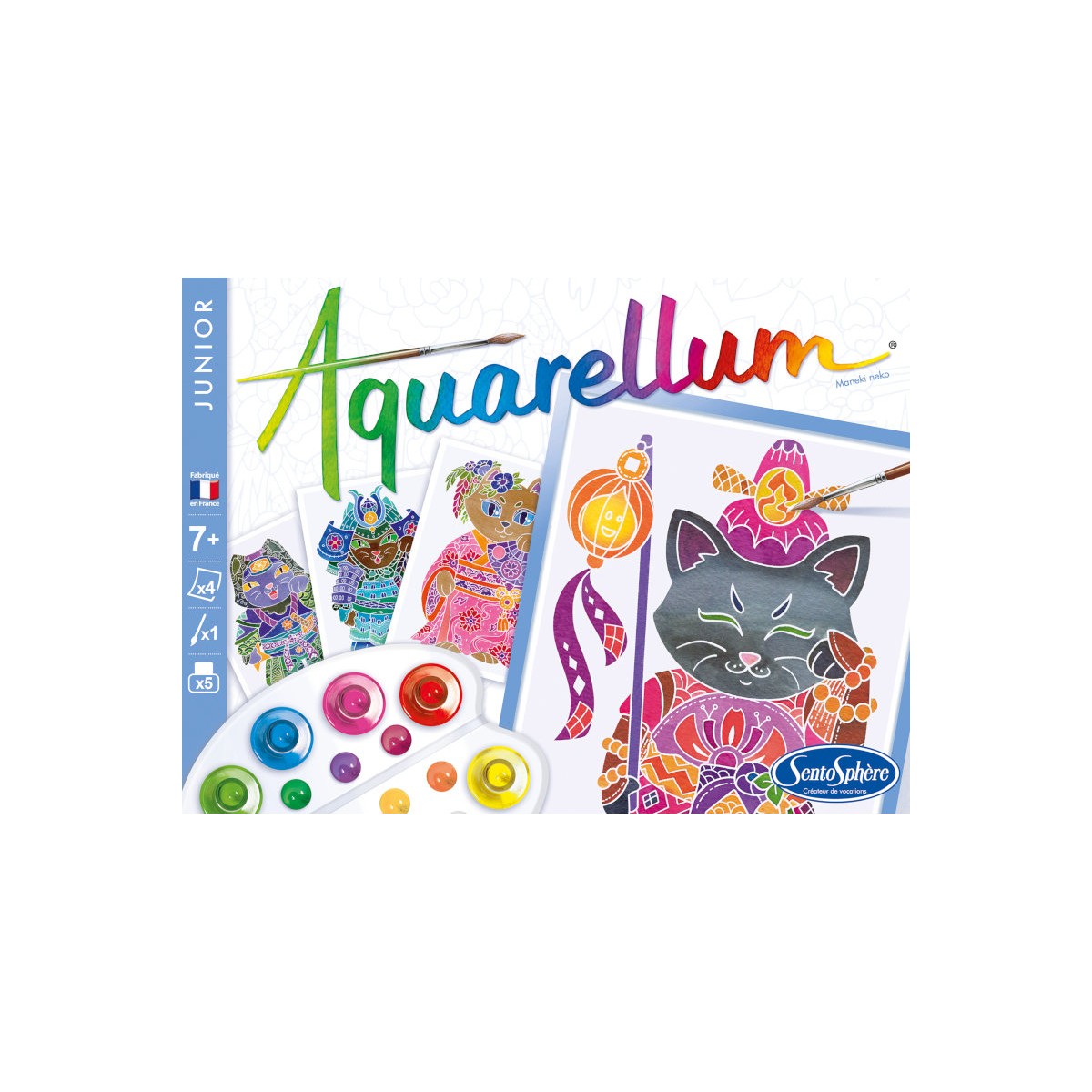 Aquarellum Junior Maneki Neko – malowanie akwarelami dla dzieci 7+ | SentoSphere