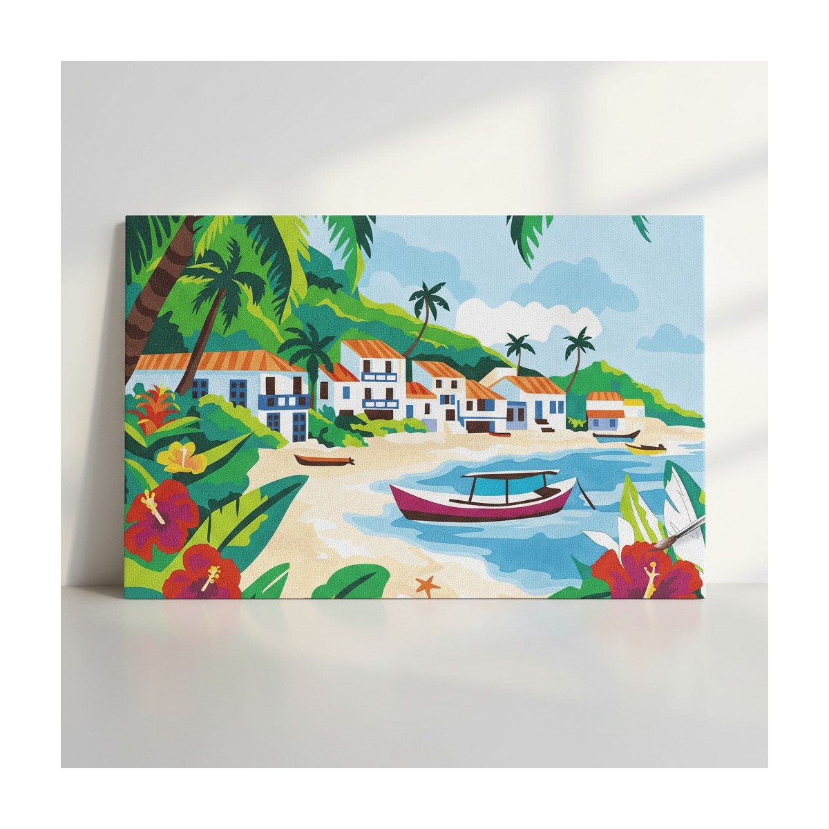 Malowanie po numerach "Ilhabela" dla początkujących podobrazie 25x32,5cm