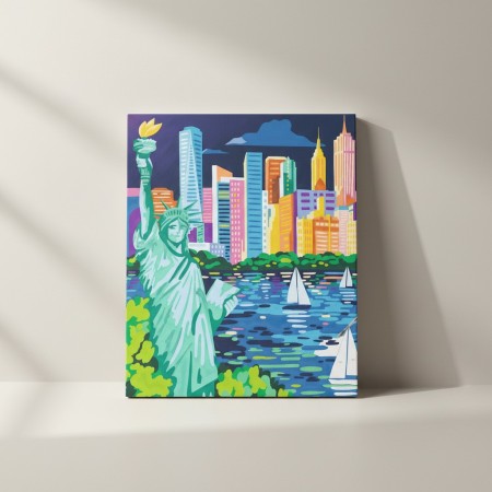 Malowanie po numerach "Nowy Jork" dla początkujących podobrazie 25x32,5cm