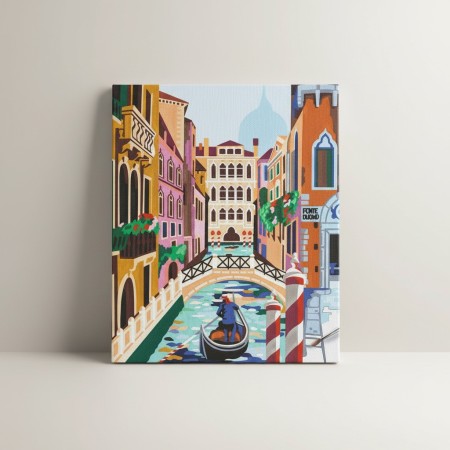 Malowanie po numerach "Wenecja" dla początkujących podobrazie 25x32,5cm