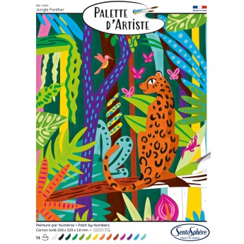 Malowanie po numerach "Pantera z dżungli" dla początkujących 25x32,5cm