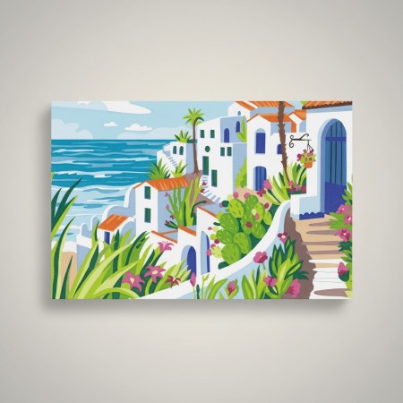 Malowanie po numerach "Riviera" dla początkujących podobrazie 25x32,5cm