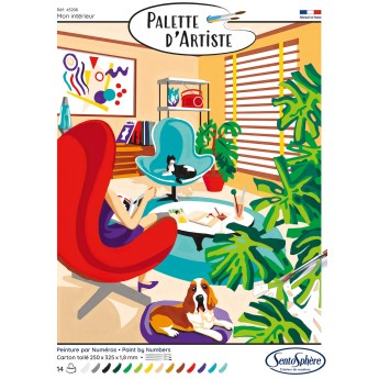 Malowanie po numerach "Przytulne wnętrze" podobrazie 25x32,5cm