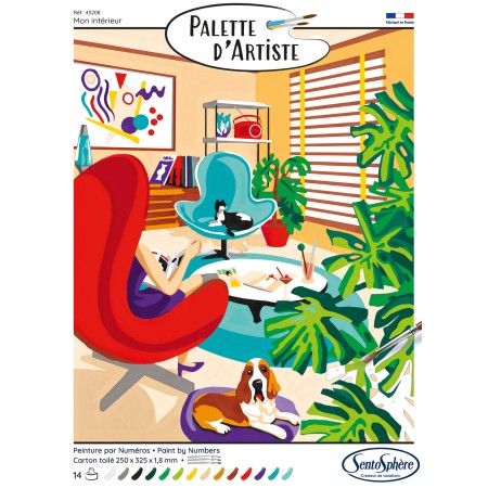 Malowanie po numerach "Przytulne wnętrze" podobrazie 25x32,5cm
