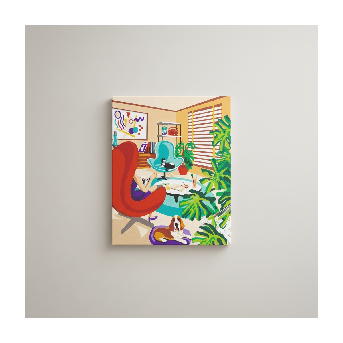 Malowanie po numerach "Przytulne wnętrze" podobrazie 25x32,5cm