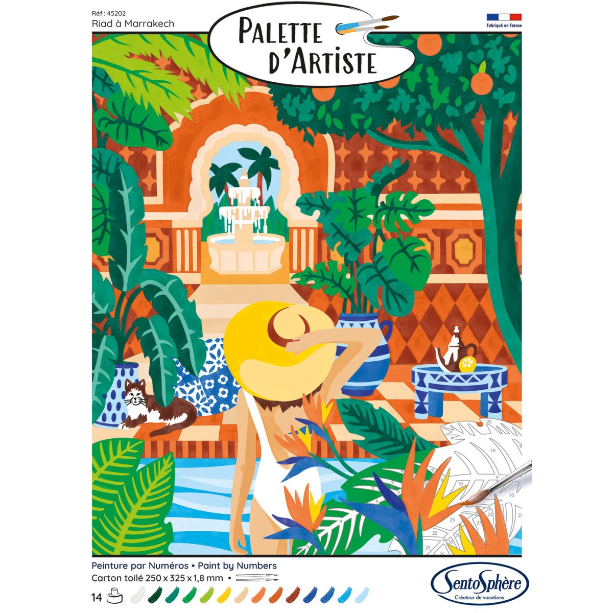 Malowanie po numerach "Dom z ogrodem w Marrakeszu" podobrazie 25x32,5cm