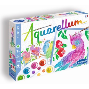 Aquarellum Papugi 4 plansze do malowania i farby, SentoSphere