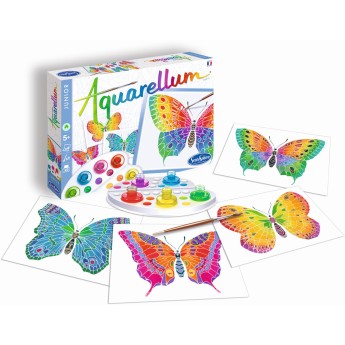 Aquarellum Motylki 4 plansze do malowania i farby, SentoSphere